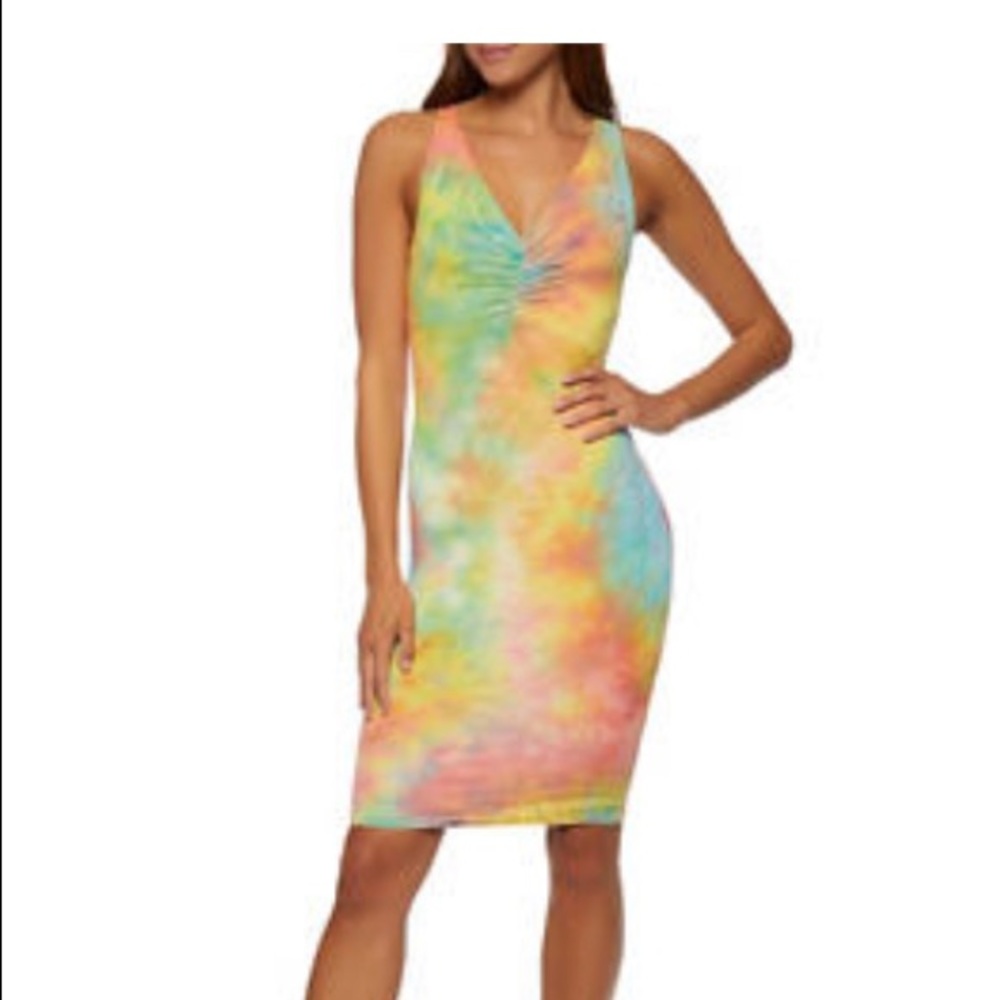 Tie dye body con dress